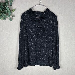 Who What Wear > Black Button Down Star Blouse Large